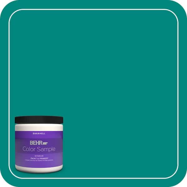 BEHR PREMIUM PLUS 8 oz. #P450-7 Mystic Turquoise Eggshell Enamel Interior Paint & Primer Color Sample