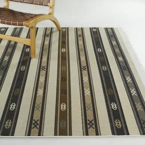 Levene Brown 8 ft. x 10 ft. Striped Area Rug
