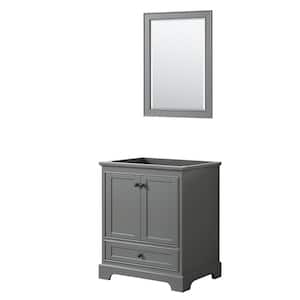 Deborah 29.25 in. W x 21.5 in. D x 34.25 in. H Single Bath Vanity Cabinet without Top in Dark Gray with 24 in. Mirror