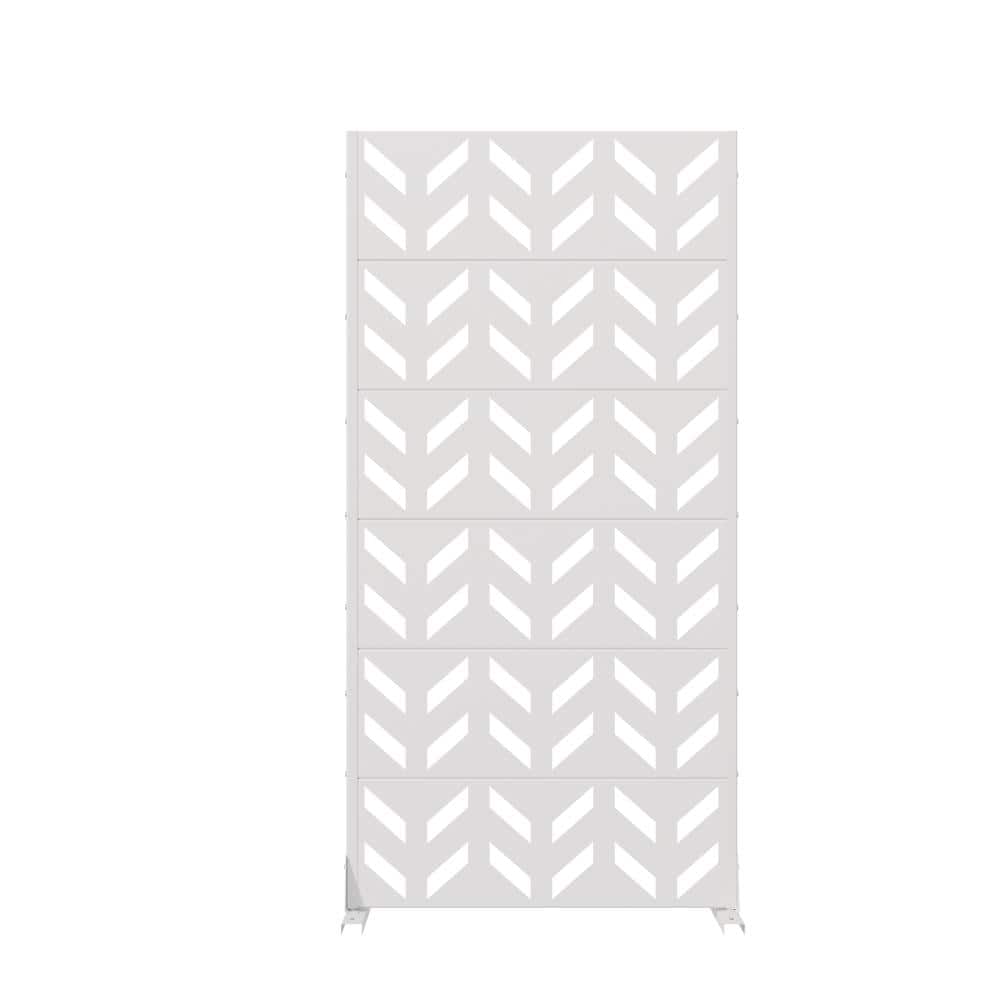 72 in. H x 35.5 in. W Outdoor White Galvanized Steel Decorative Garden Fence Privacy Screen price history on PriceWatchPro