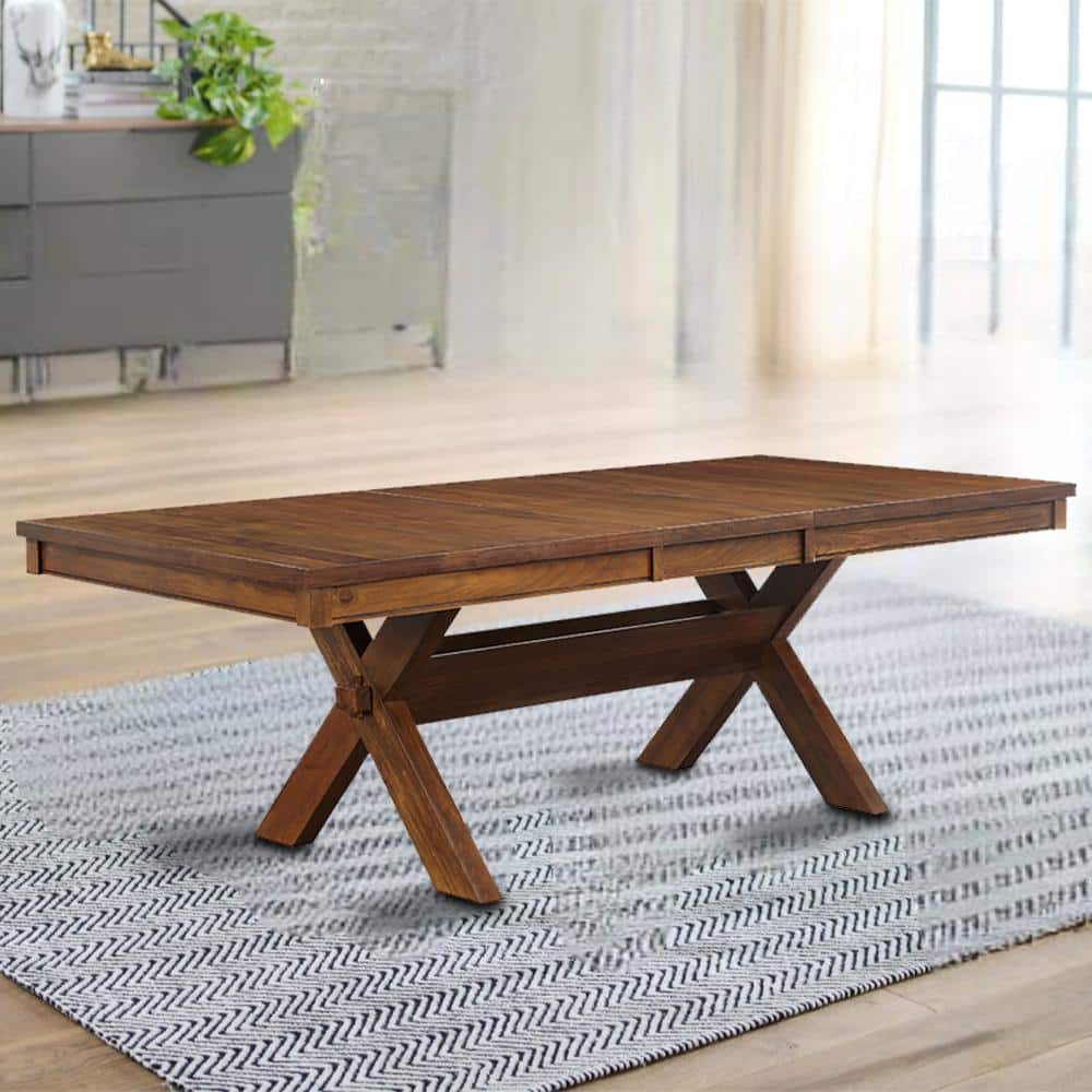 Apollo Walnut Distressed Oak Dining Table with Butterfly Leaf