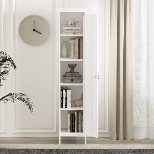 Manhattan Comfort Naomi 5-Adjustable Shelf Steel Single Locker