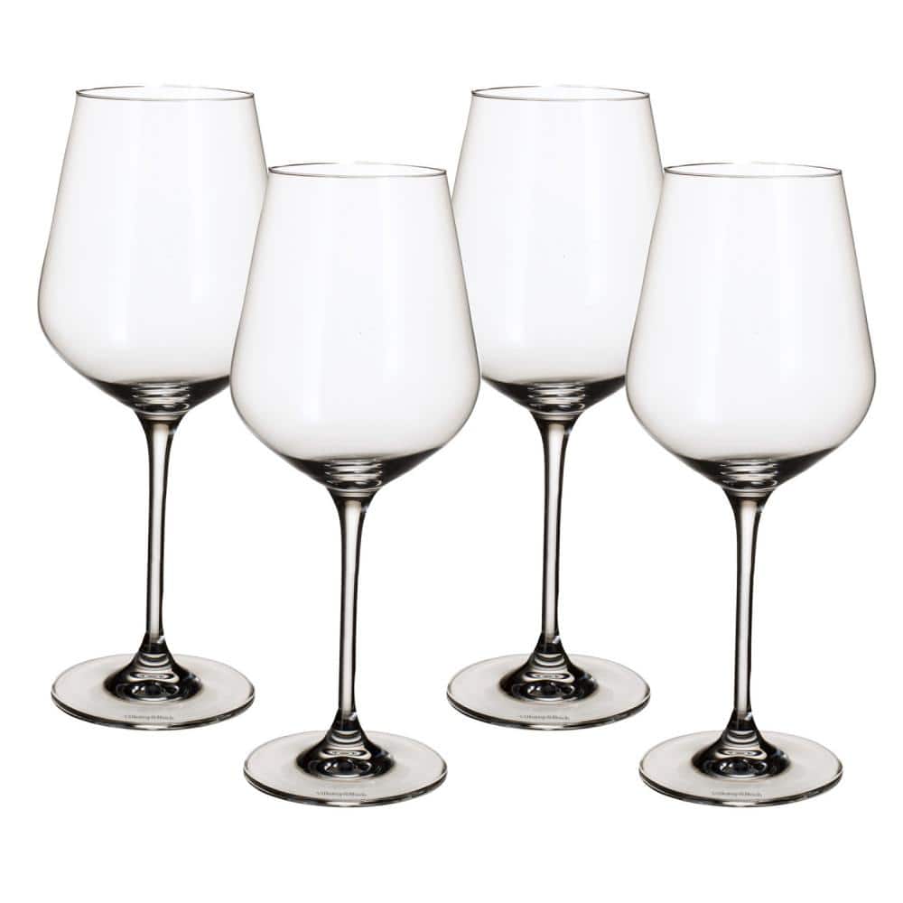 Elegant Clear Glass White Wine Set of Four