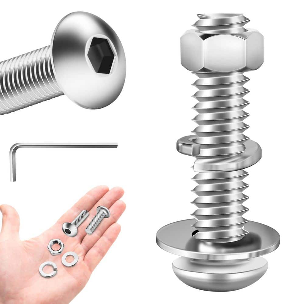 MarySino 1/4 in.-20 x 1 in. Hex Button Head Stainless Steel Socket