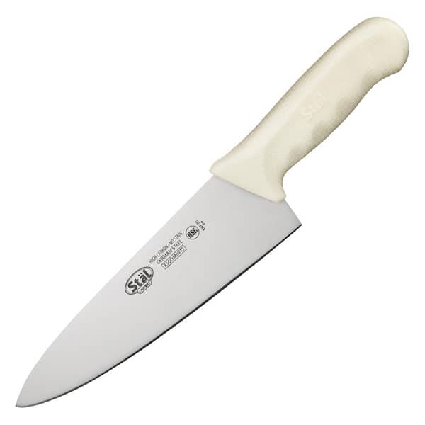 Winco 8 in. Steel Full Tang Chef's Knives with White Handle