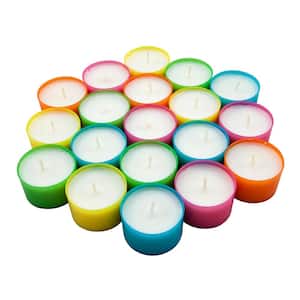 Multicolor Tea Light Candles - 6 to 7 Hour Extended Burn Time (96-Pack)