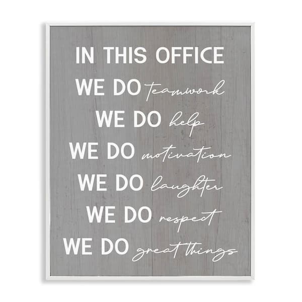 Stupell Industries Inspirational Office Phrases by Daphne Polselli White Framed Typography Giclee Art Print 30 in. x 24 in.