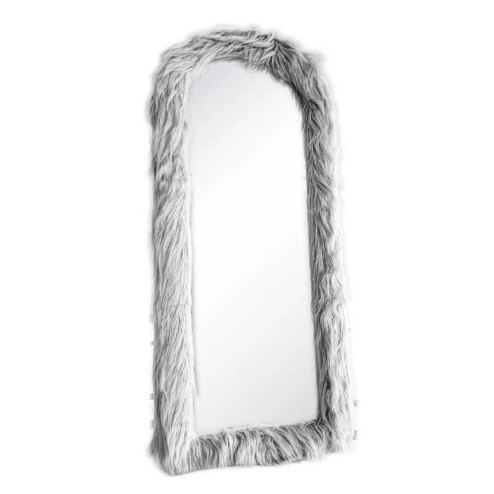 Modern White 32 in. W x 71 in. H Arched Fluffy Framed Full Length Dressing Mirror price history on PriceWatchPro