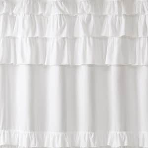 Hope 72 in. White Ruffled Shower Curtain