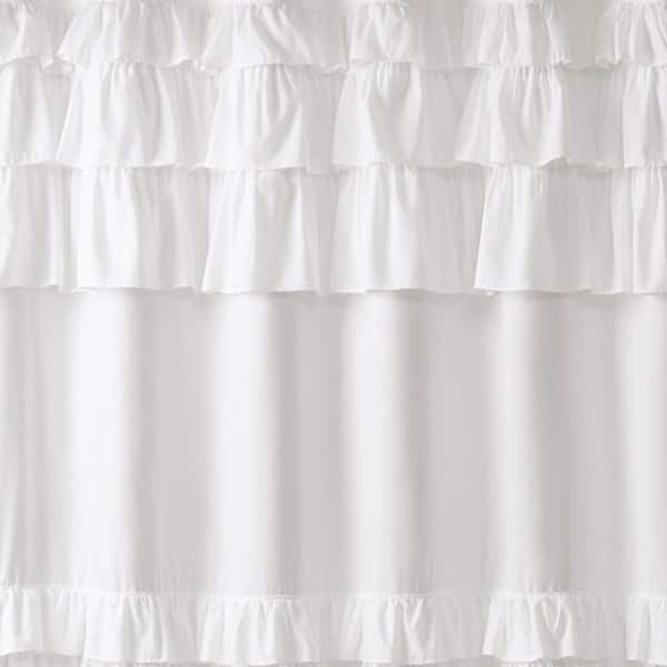Hope 72 in. White Ruffled Shower Curtain