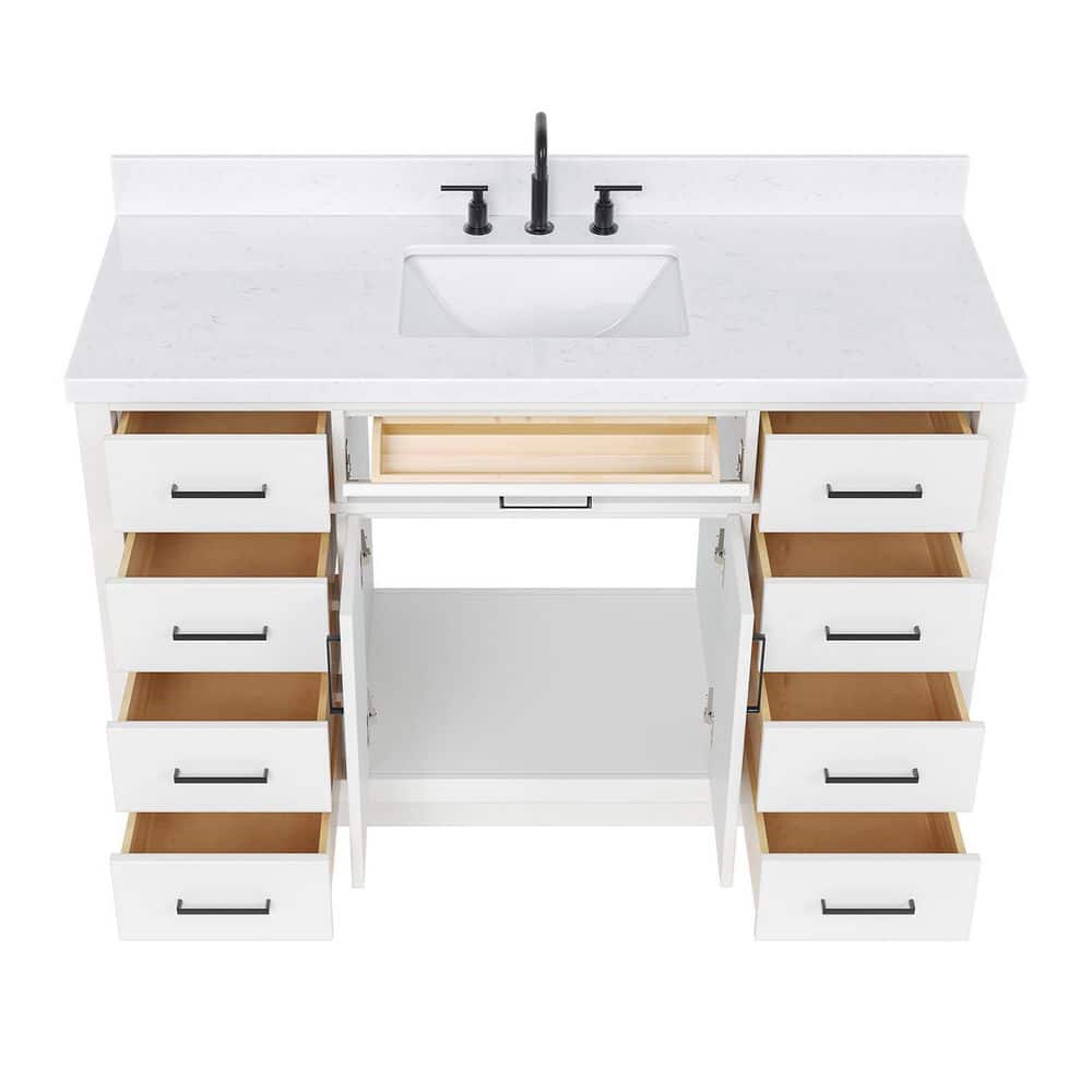 Hepburn 54" White Freestanding Single Basin Vanity Set