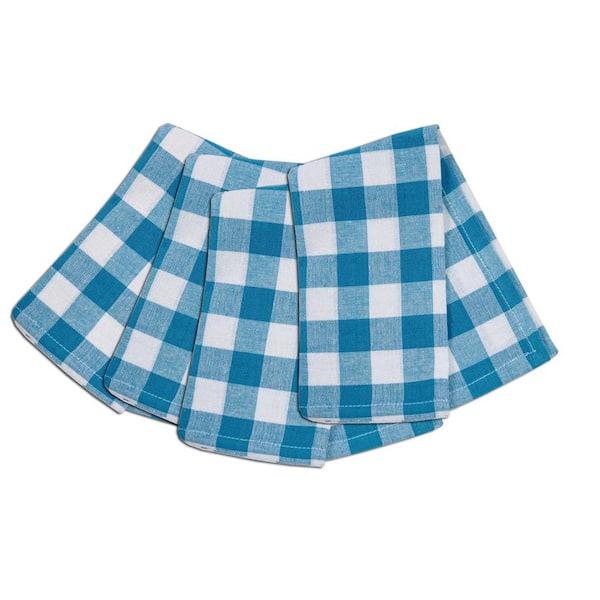 Lintex Buffalo Check Navy 100% Cotton Napkin 18 in. x 18 in. (Set of 4)