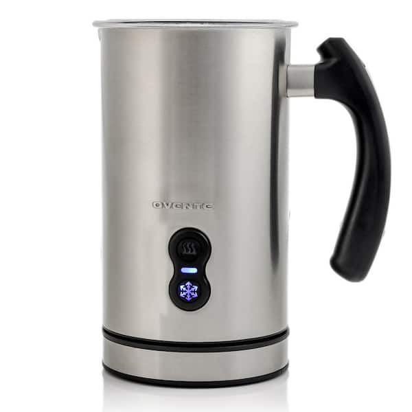 OVENTE 8 oz. Silver Automatic Electric Milk Frother and Steamer Hot or Cold Froth Functionality Foam Maker and Warmer