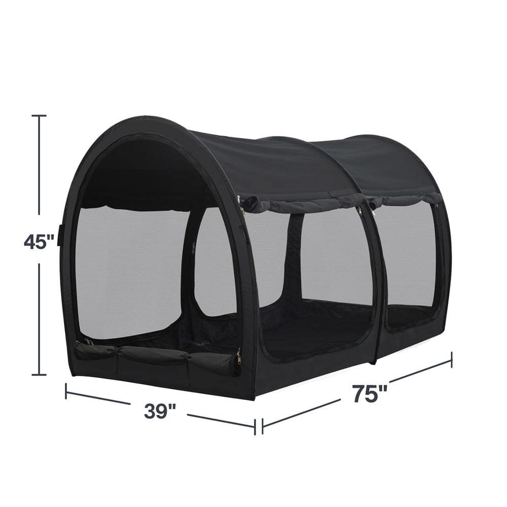Twin Size Dark Gray Pop-Up Bed Tent Canopy