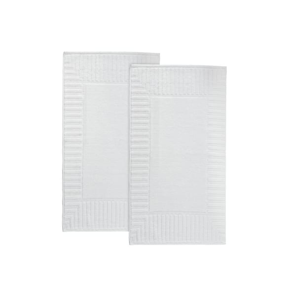 Enchante Home Timaru 2-Pieces White Turkish Cotton Bath Mats