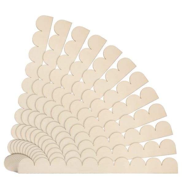 1.57 in. x 1.3 ft. Scalloped Decorative Composite Drywall Corner Bead Trim for Home Wall Cabniet, Wood Natural (12-Pack)