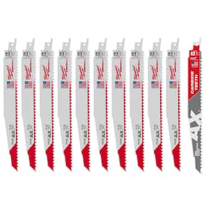 9 in. 5 TPI AX Nail-Embedded Wood Cutting SAWZALL Reciprocating Saw Blades with Carbide Ax Blade (11-Pack)