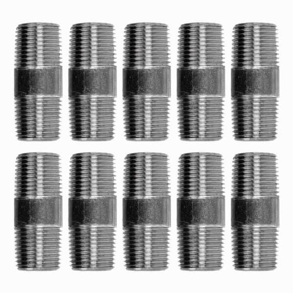 PIPE DECOR 3/8 in. x 2 in. Black Steel Nipple (10-Pack)