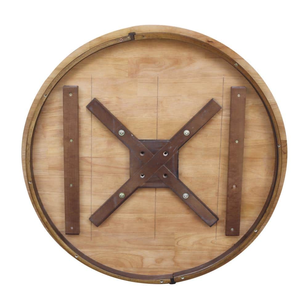 Small Round Medium Wood Pedestal Dining Table