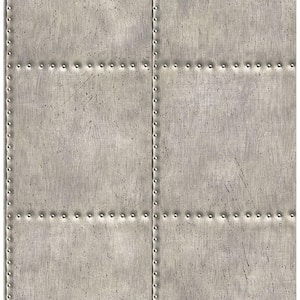 Hale Pewter Sheet Metal Paper Strippable Roll Wallpaper (Covers 56.4 sq. ft.)