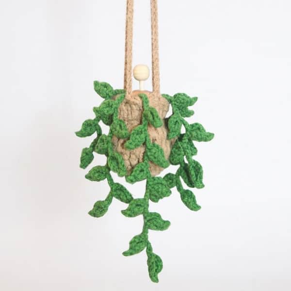 Green Indoor Artificial Succulent Plant Crochet Hanging Air Freshener with  12ml Refillable Diffuser Bottle 59D0303AB76 - The Home Depot