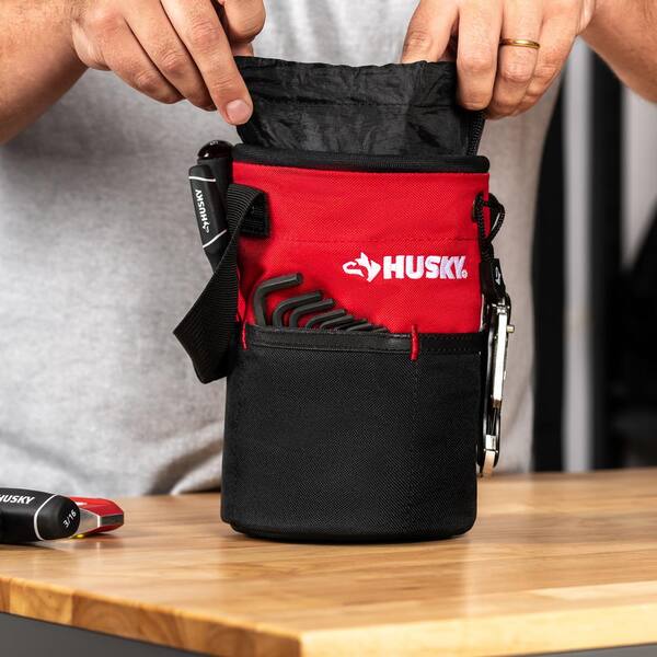Husky 5 in. 10 Pocket Utility Sack Tool Bag HD50200-TH - The Husky 5 in. 10 Pocket Utility Sack Tool Bag HD50200-TH - The