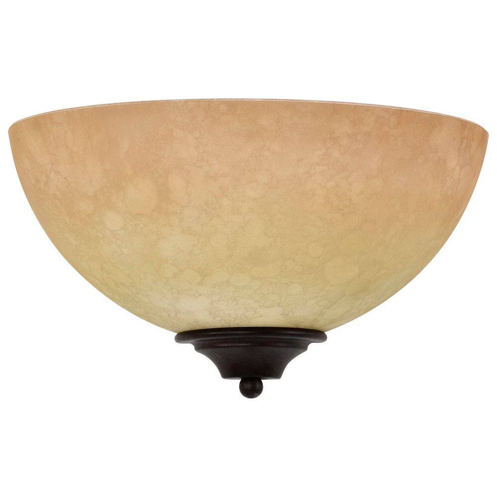 Old Bronze Tuscan Suede Glass Wall Sconce, 7x12 Inches