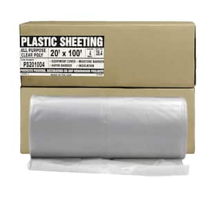 4 mil, 20 ft. x 100 ft. Clear All Purpose Poly Sheeting, Extra Strong