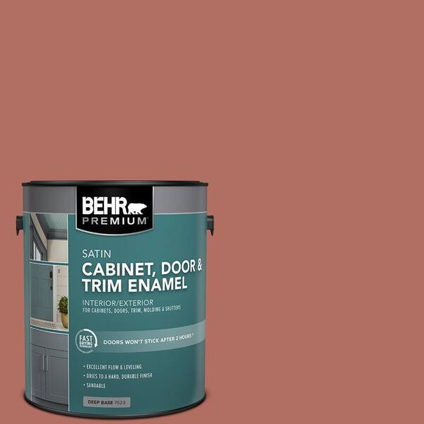 BEHR PREMIUM 1 gal. PPU212 Terra Cotta Urn Satin Enamel Interior