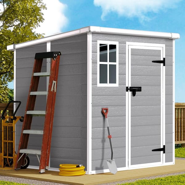 6 ft. W x 6 ft. D Resin Storage Shed with Floor for Garden and Backyard (30 sq. ft.)