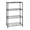 Black 4-Tier Metal Wire Shelving Unit (36 in. W x 54 in. H x 14 in. D)