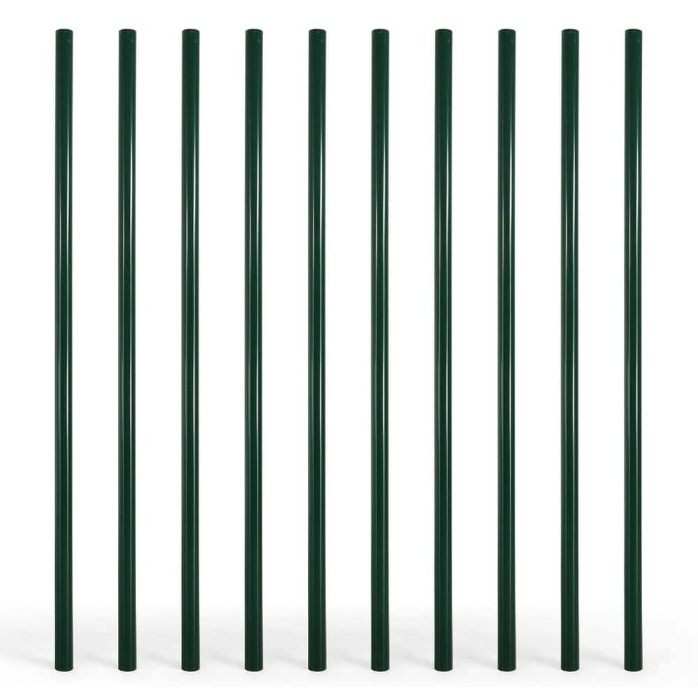 Fencer Wire 7 ft Black Chain Link Fence Terminal Post, Terminal Post with 2-3/8 Outside Diameter, Chain Link Fence Parts, Hardware, Accessories, Pack