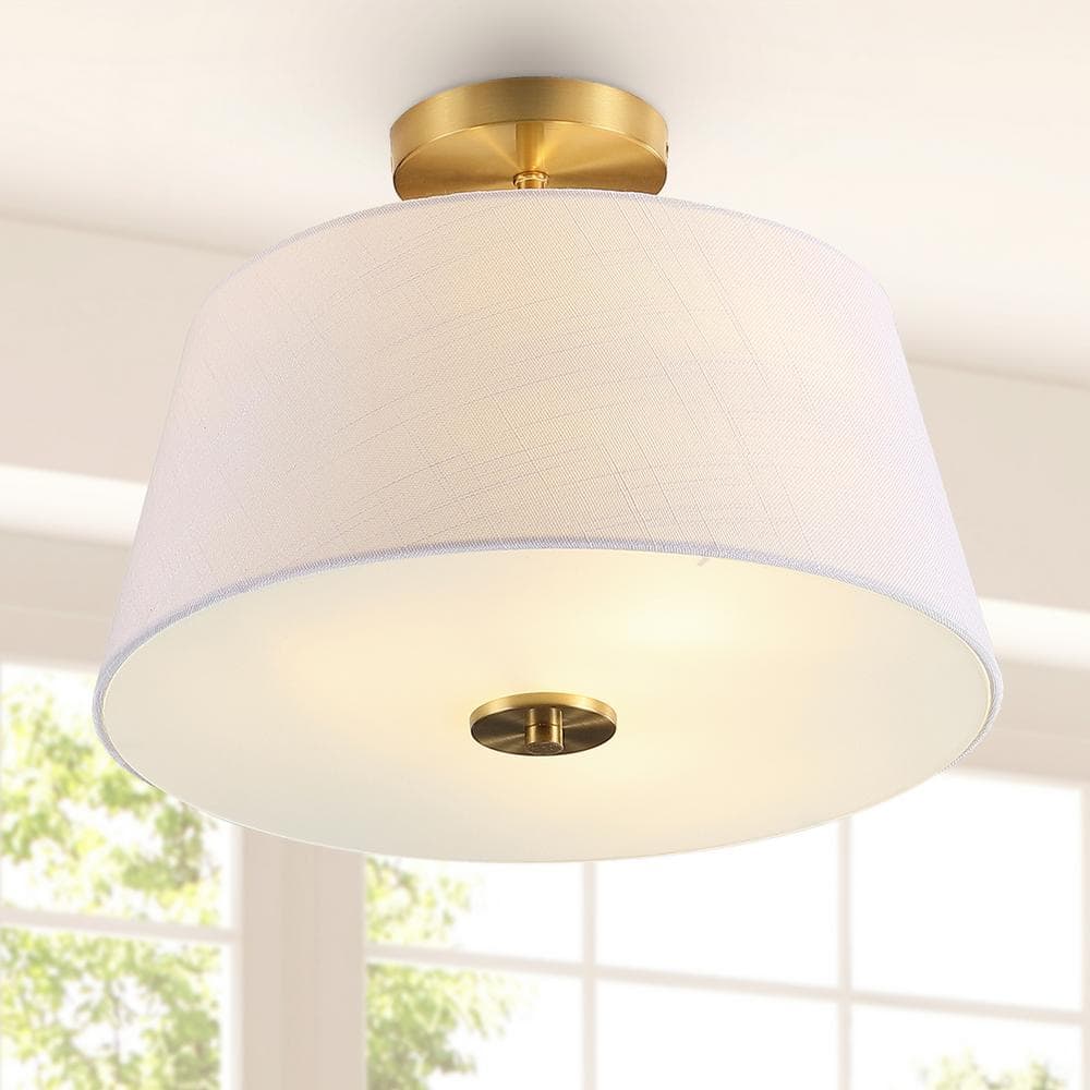 Isabella 15" Gold Brass LED Flush Mount Ceiling Light