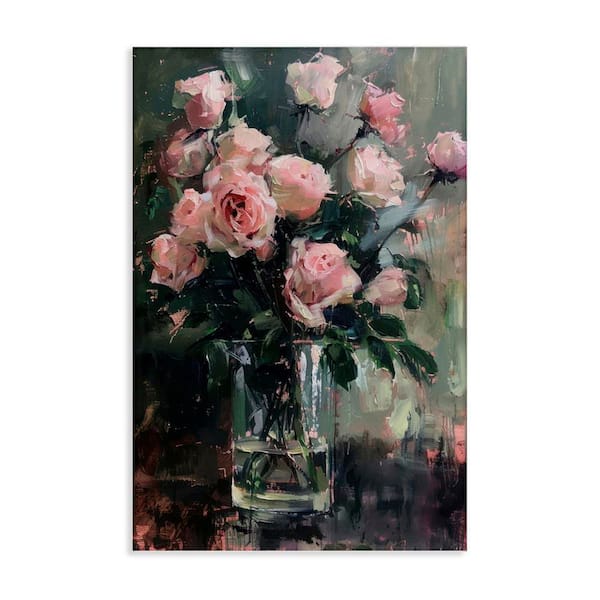 Stupell Industries Pretty Pink Roses Vase by LSR Design Studio Unframed Nature Graphic Art Print 24 in. x 16 in.