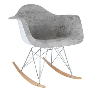 Wilson Cloudy Grey Velvet Rocking Chair