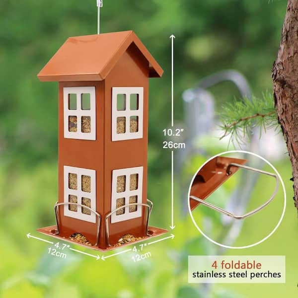 Wooden Hanging Wild Bird Feeder House Garden Feeding Station