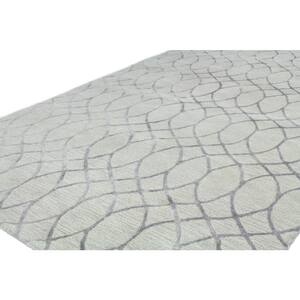 Greenwich Silver 9 ft. x 12 ft. (8'6" x 11'6") Geometric Contemporary Area Rug