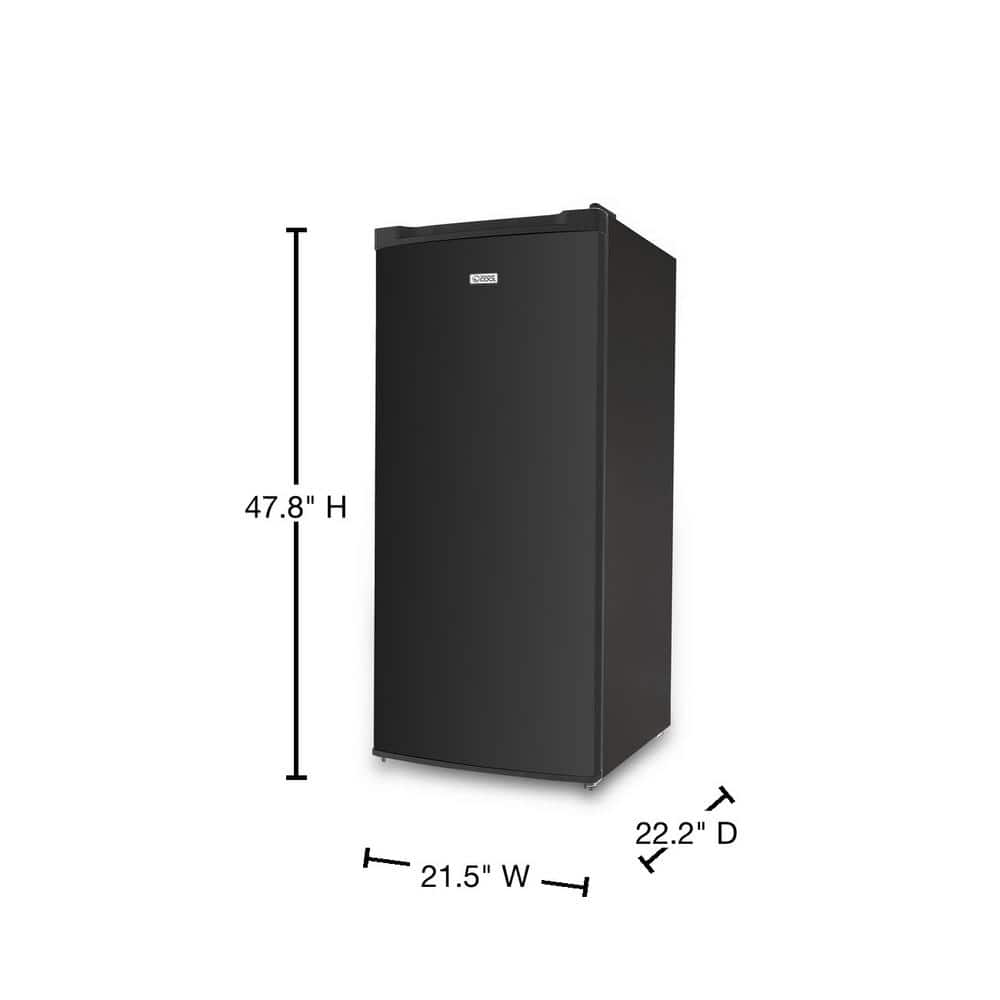 Compact Black 5 Cubic Feet Undercounter Upright Freezer