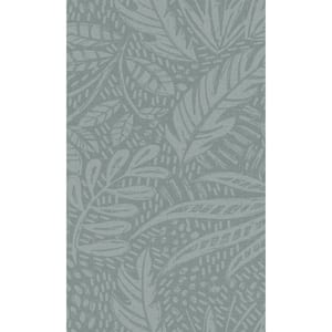 Light Green Painted Leaves Botanical Shelf Liner Non- Woven Non-Pasted Contemporary Wallpaper (57 sq. ft.) Double Roll