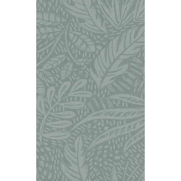 Walls Republic Light Green Painted Leaves Botanical Shelf Liner Non- Woven Non-Pasted Contemporary Wallpaper (57 sq. ft.) Double Roll