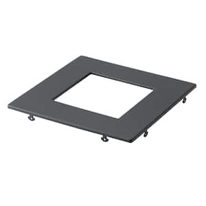 Direct-to-Ceiling 6 in. Textured Black Square Slim Recessed Light Trim (1-Pack)