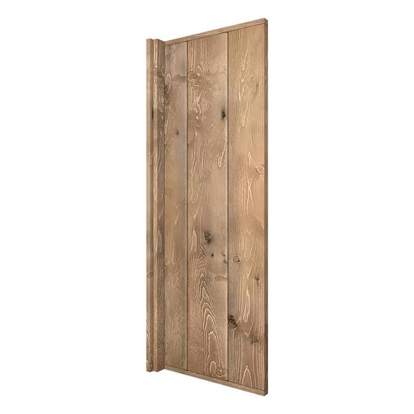 CALHOME 12 in. x 58 in. Light Brown Solid Pine Wood Bathroom Urinal Partition Door Slab