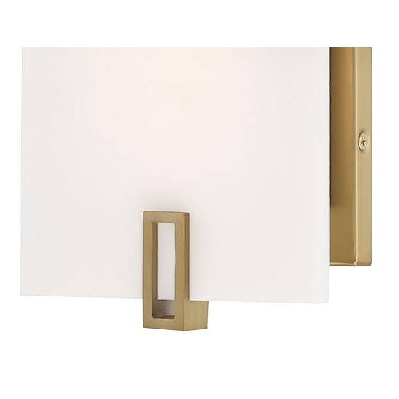 Soft Brass Dimmable LED Wall Sconce with Faux Alabaster Shade