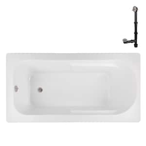 N-4320-745-BNK 72 in. x 36 in. Rectangular Acrylic Soaking Drop-In Bathtub, with Reversible Drain in Brushed Nickel