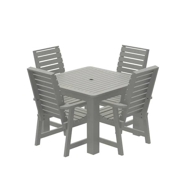 Highwood Glennville 5-Pieces Square Recycled Plastic Outdoor Dining Set