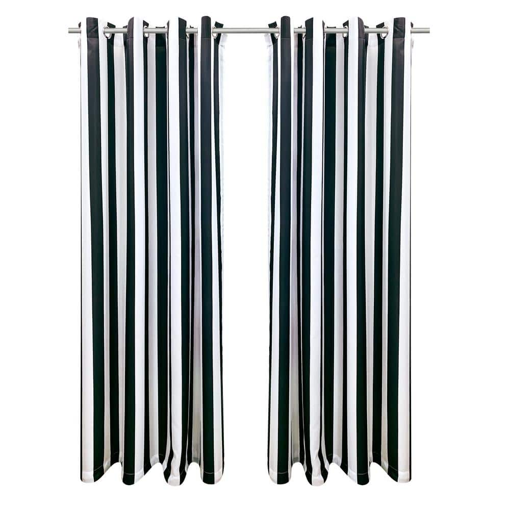 Seascapes 50 in. W x 108 in. L Stripe Light Filtering Grommet Indoor/Outdoo