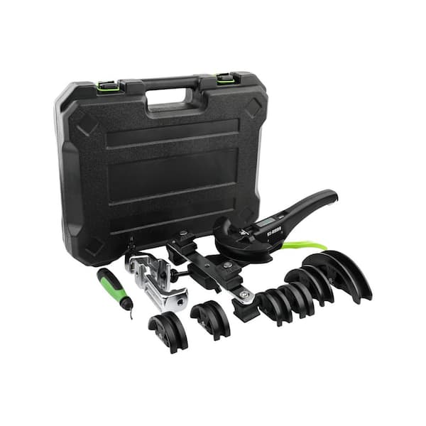1/4in–7/8in Ratchet Tubing Bender Kit with 7 Dies for HVAC Copper Pipes, 90° Bend Tool for AC & Refrigeration Use