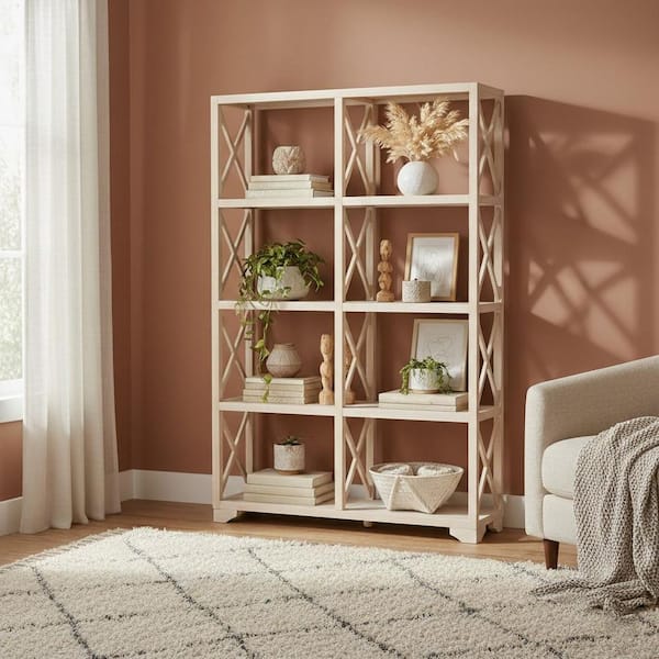 International Concepts 71.9 in. Tall Unfinished Solid Wood 8-shelf Etagere Bookcase
