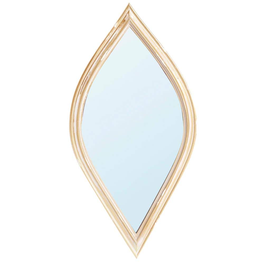 Contemporary Antique Gold 7 in. W x 13 in. H Irregular Decorative Mirror fo