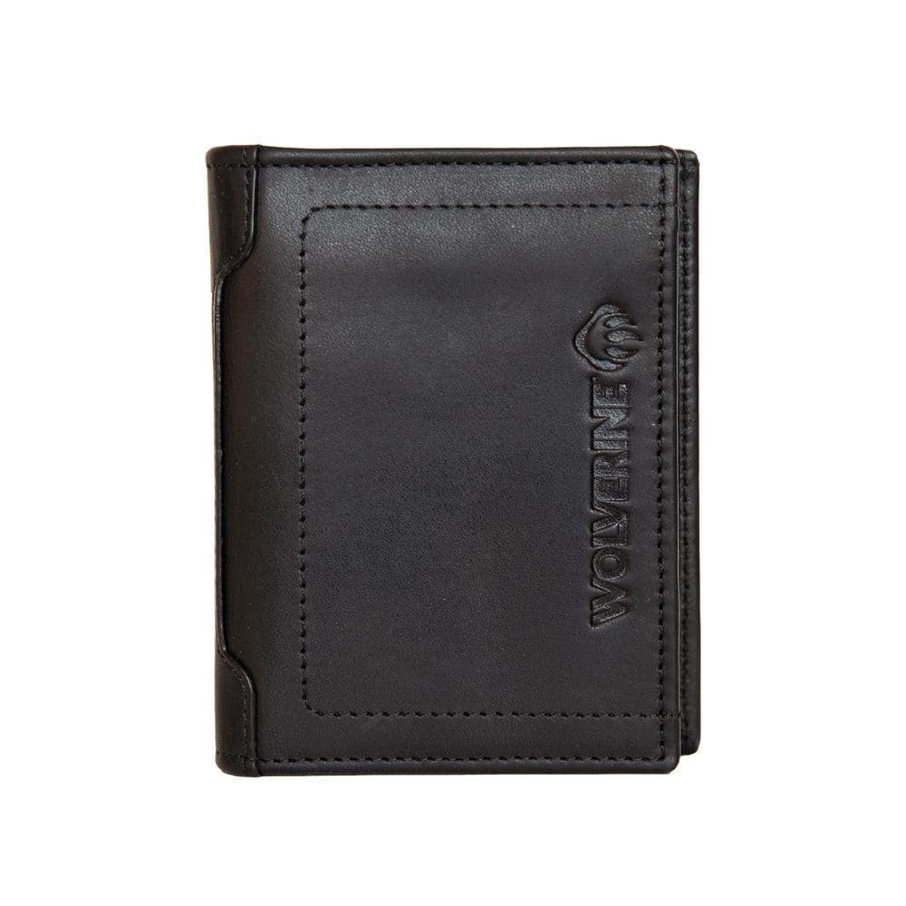 Wolverine Raider Full Grain Oil Tan L-Fold Leather Wallet in Black